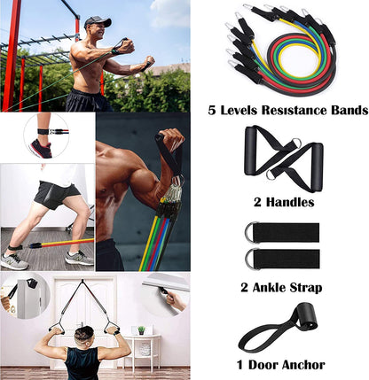 RESISTANCE TUBE SET - ( 11 PCS SET )