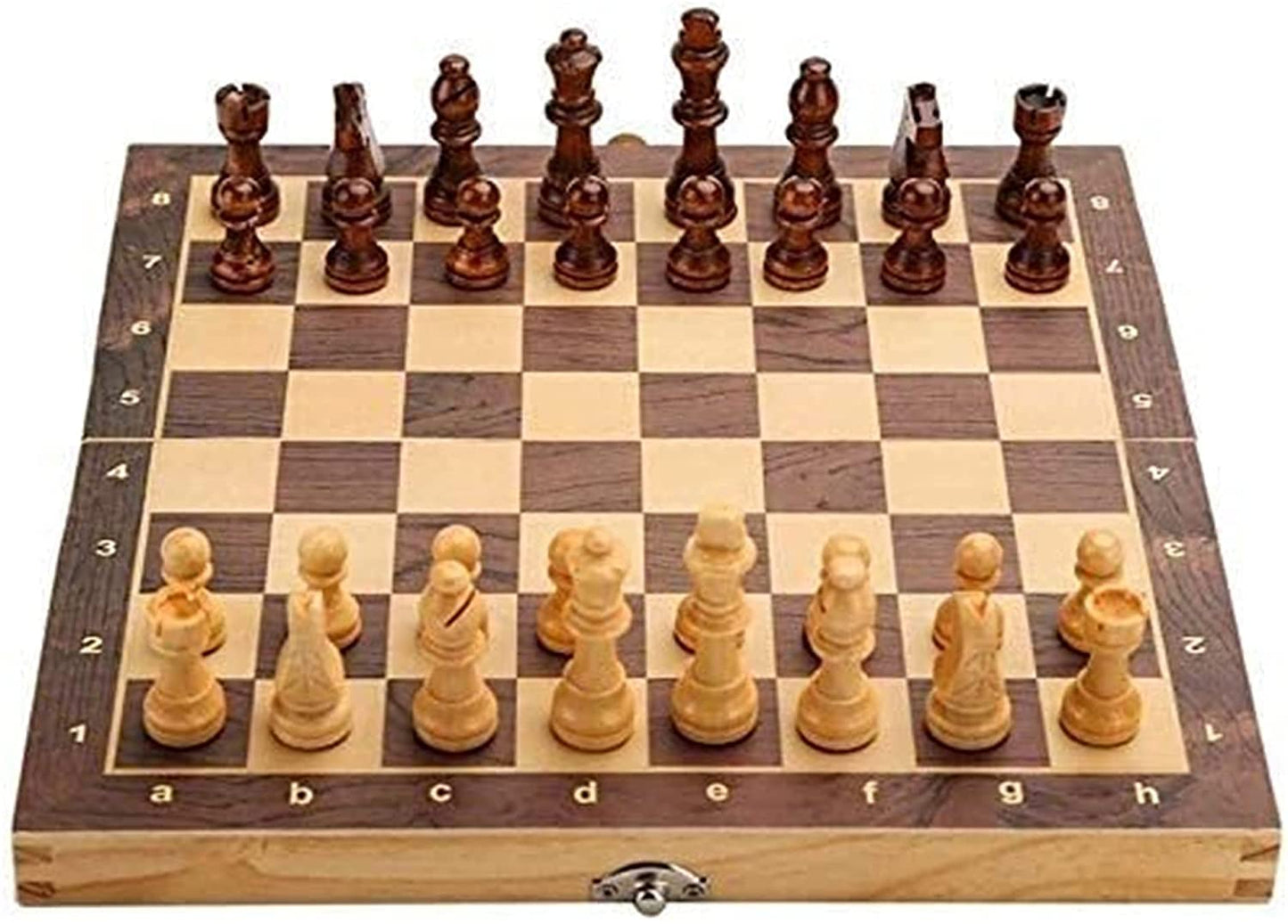 BULL FITZ 12"X 12" Wooden Folding Chess Set with 32 Wooden Pieces | Home/School/College/Tournament Chess Board- Handcrafted Wood Quality