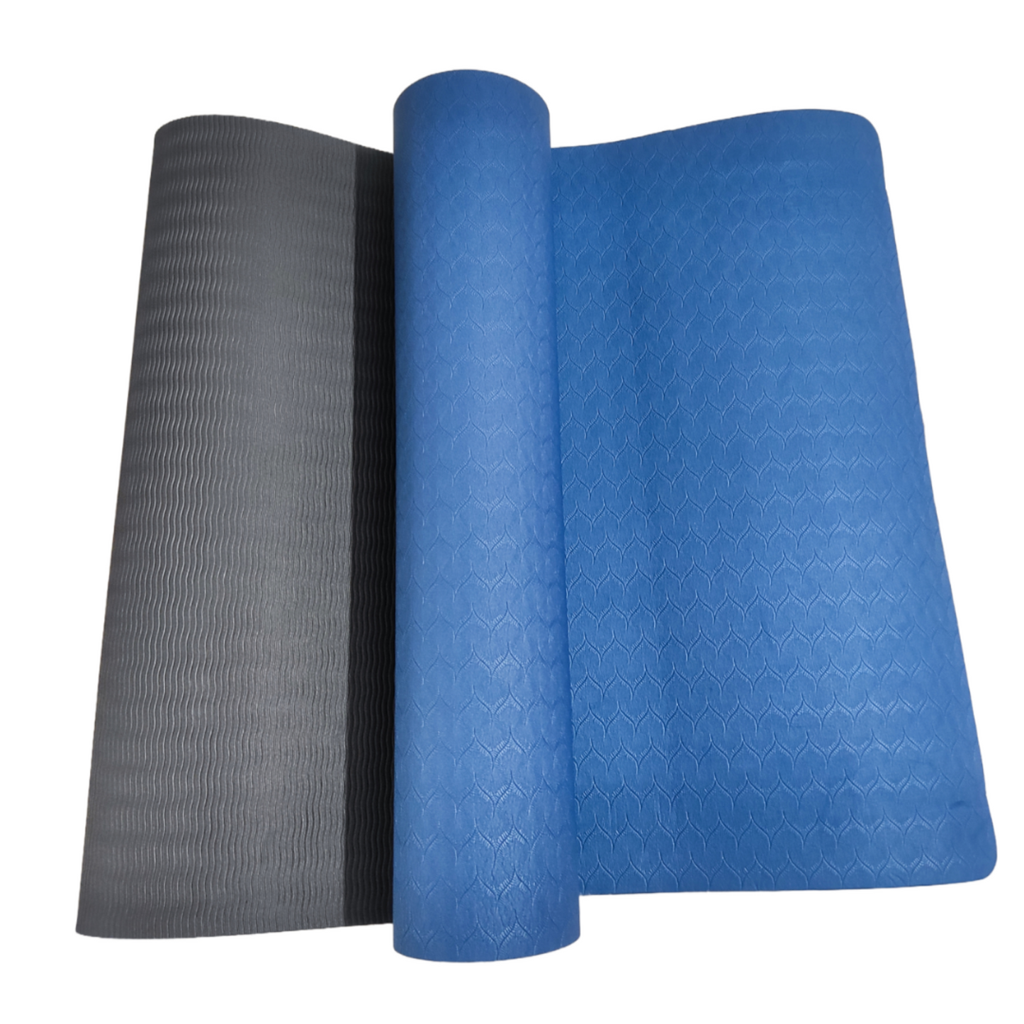 Anti Skid TPE Yoga Mat with Carry Bag/Strap for Men & Women, (‎TPE Blue-Black, ‎6mm)