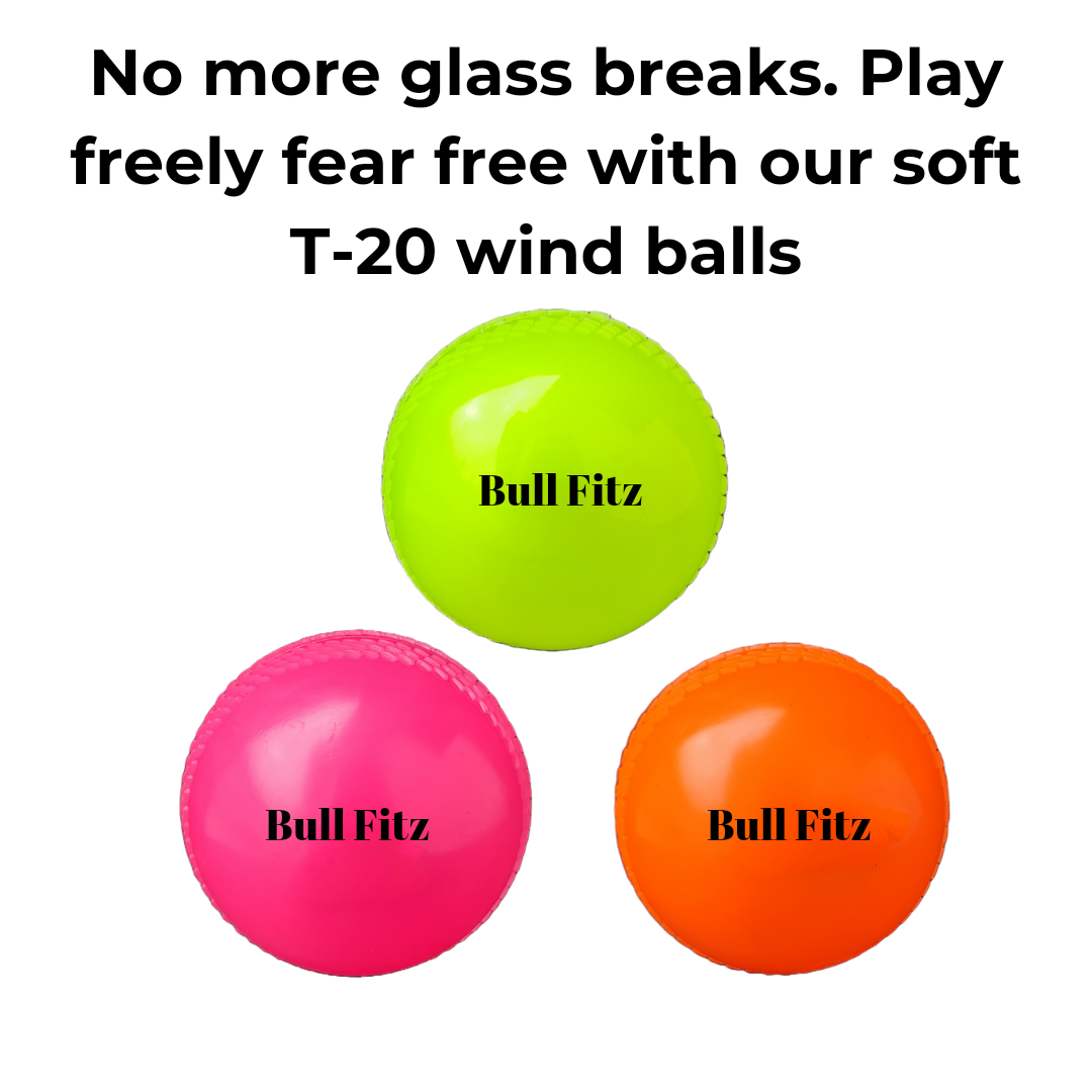 BULL FITZ Cricket Wind Ball (Pack of 6) - Made in India Smooth Cricket Synthetic Ball