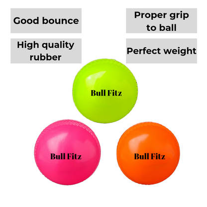 BULL FITZ Cricket Wind Ball (Pack of 6) - Made in India Smooth Cricket Synthetic Ball