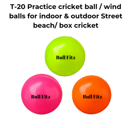 BULL FITZ Cricket Wind Ball (Pack of 6) - Made in India Smooth Cricket Synthetic Ball